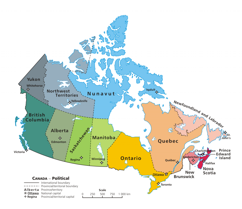 Mapa do Canadá