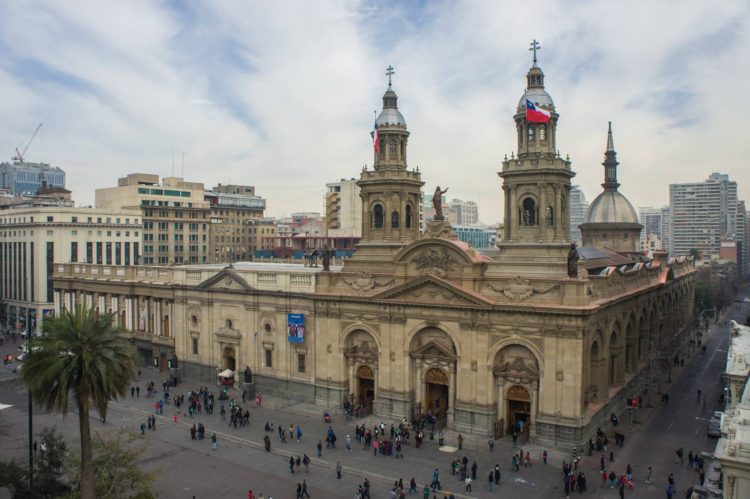 Plaza de Armas no centro de Santiago