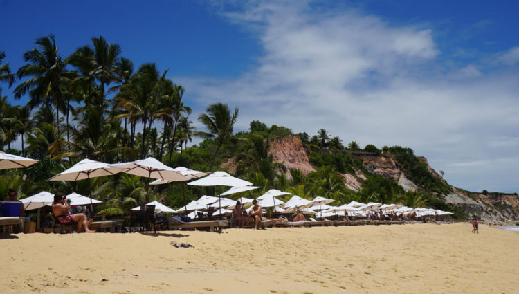 Barracas de praia em Trancoso