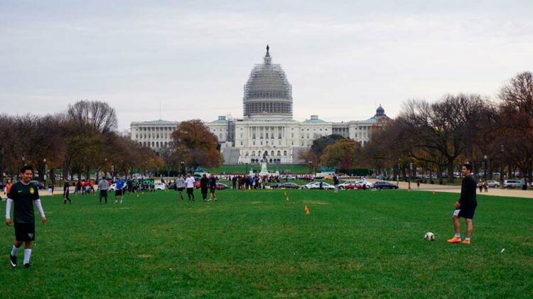 Capitólio dos Estados Unidos no National Mall de Washington DC