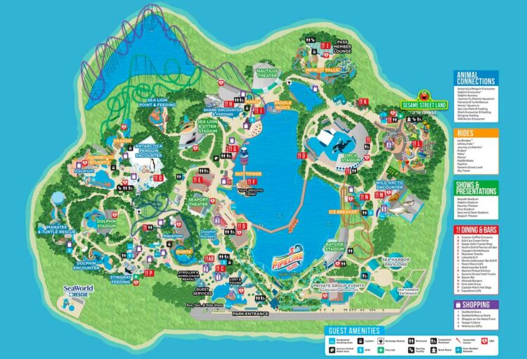 Mapa 2023 de SeaWorld