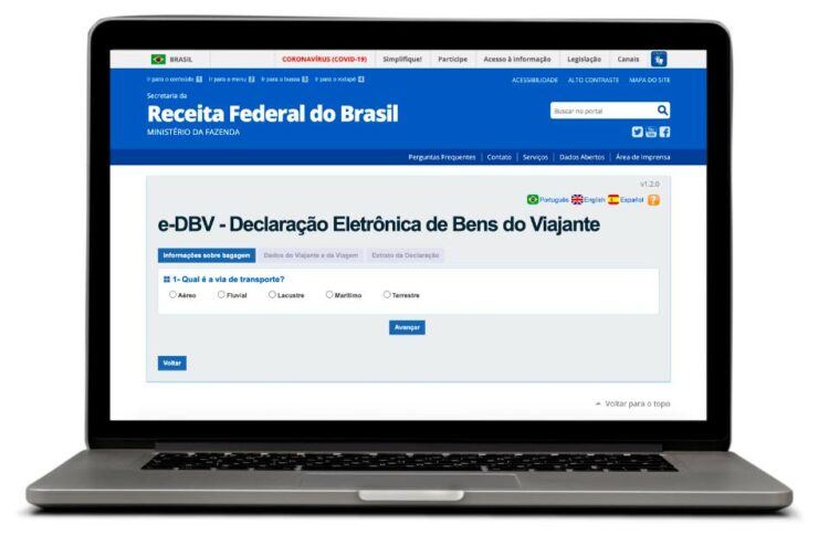 e-DBV, ou Declaração Eletrônica de Bens do Viajante